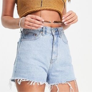 Weekday Rowe Denim High Rise Shorts Women’s 27 Splendid Blue